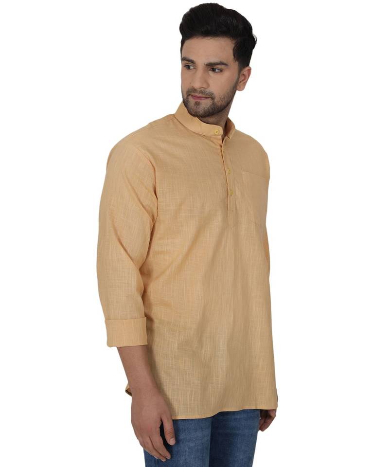Yellow PLAIN Viscose KURTA 