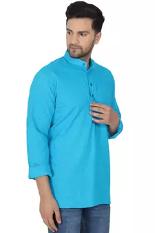 Blue PLAIN Viscose KURTA 
