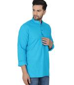 Blue PLAIN Viscose KURTA 