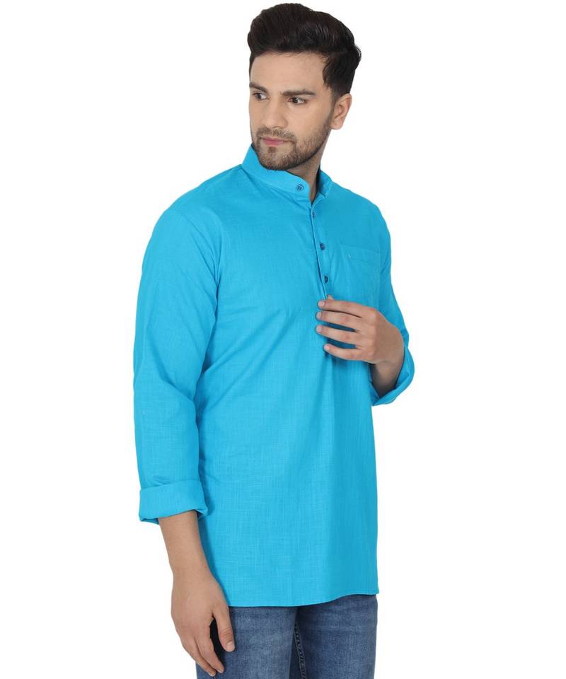 Blue PLAIN Viscose KURTA 