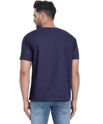 Blue PLAIN Viscose men tshirts 4
