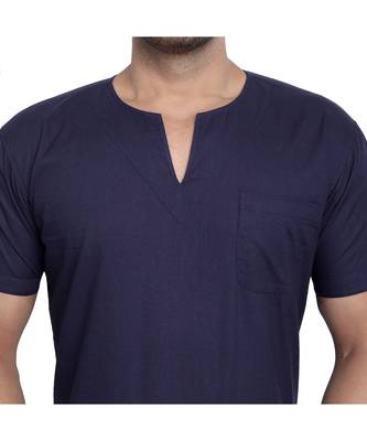 Blue PLAIN Viscose men tshirts 5