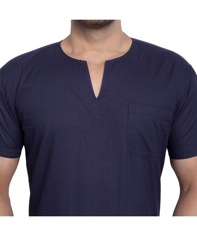 Blue PLAIN Viscose men tshirts