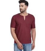 Red PLAIN Viscose men tshirts