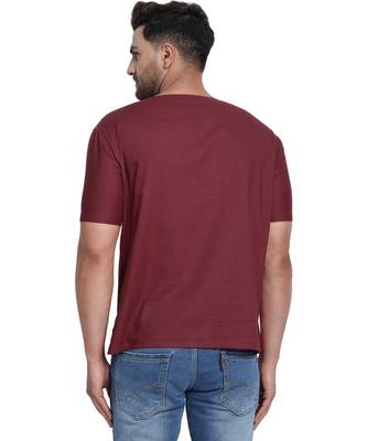 Red PLAIN Viscose men tshirts 3