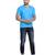 Blue PLAIN Viscose men tshirt