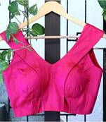 Pink Raw Silk Designer Blouse