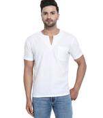 White PLAIN Viscose  men tshirt