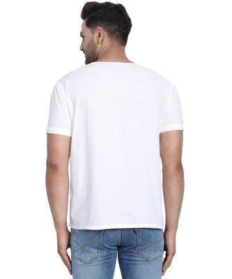 White PLAIN Viscose  men tshirt 3