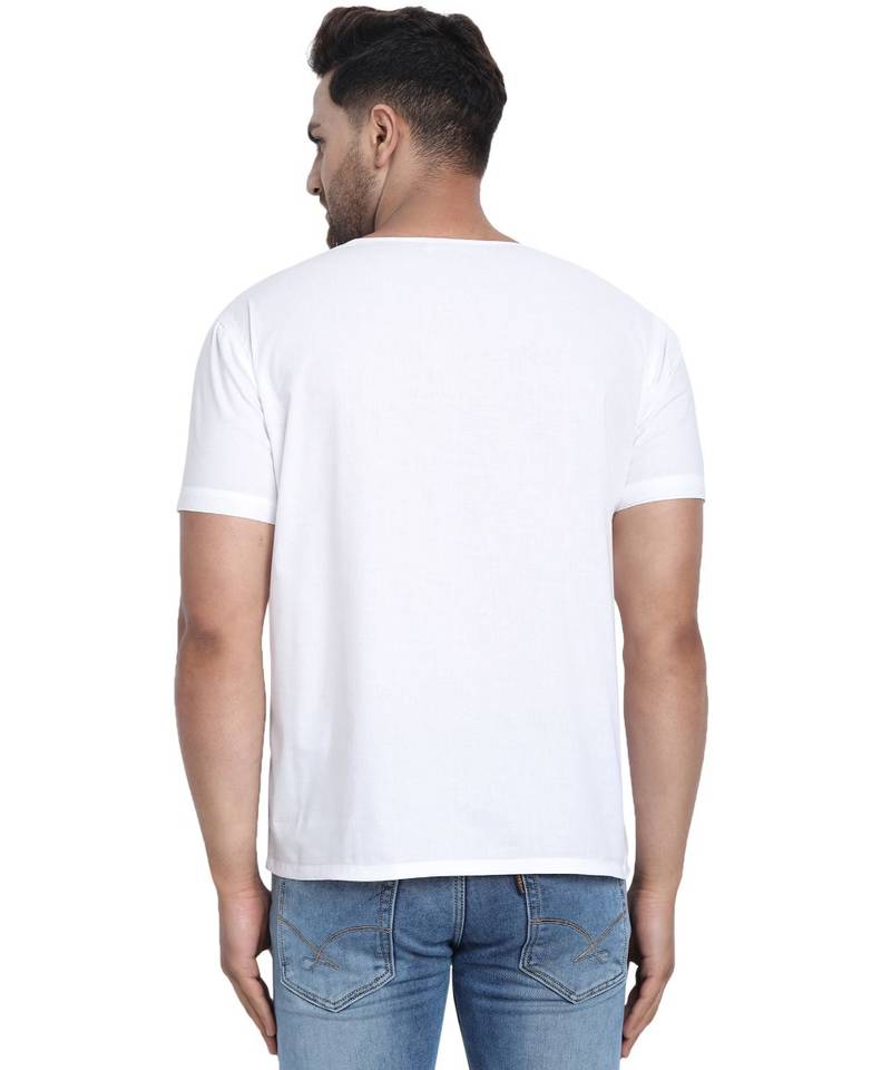 White PLAIN Viscose  men tshirt