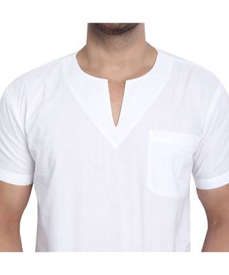 White PLAIN Viscose  men tshirt 5
