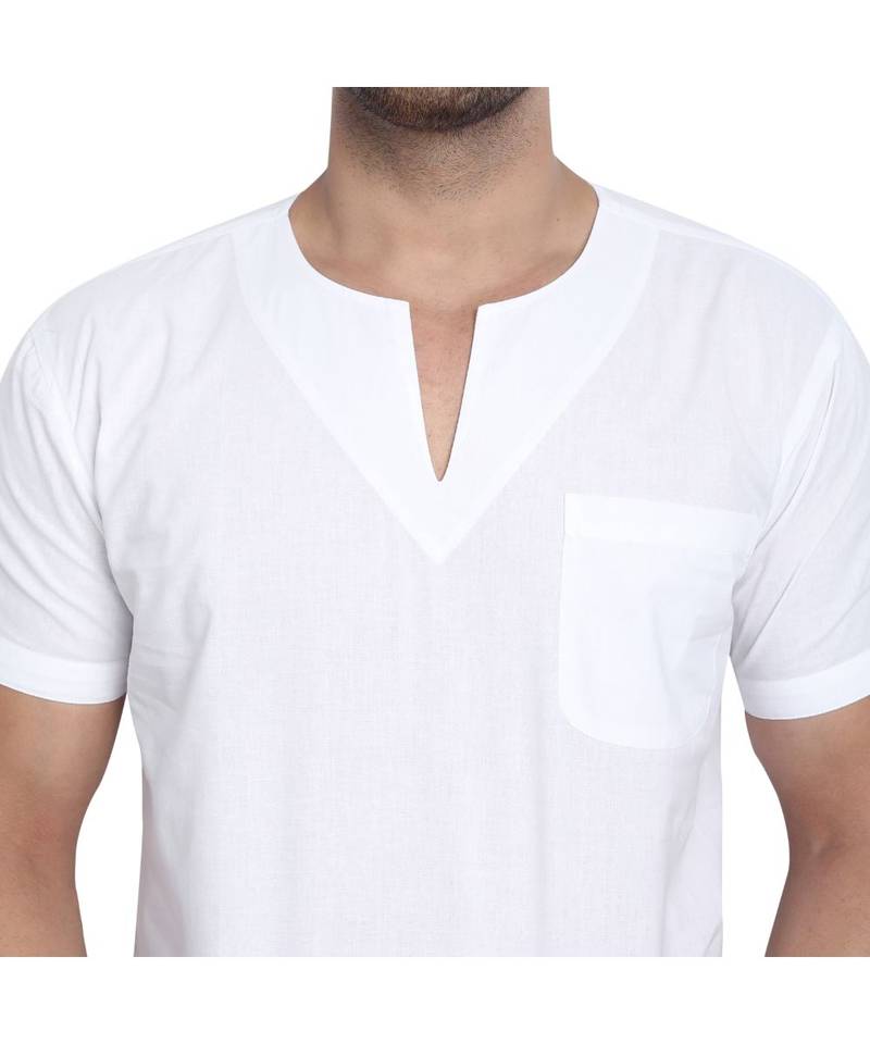 White PLAIN Viscose  men tshirt