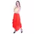 Women's Chiffon Ruffle Skirt with elastic in Red