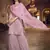 Baby-pink Thread embroidered with foil mirror organza gharara suit