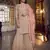 Peach Thread embroidered with foil mirror organza gharara suit