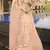 Peach Thread and sequins embroidered net Semi Stitched bridal lehenga