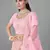 Pink embroidered net Semi Stitched bridal lehenga