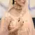 Peach Thread and sequins embroidered net Semi Stitched bridal lehenga