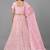 Pink embroidered net Semi Stitched Bridal Lehenga