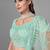 Sea-green embroidered net Semi Stitched Bridal Lehenga