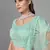 Sea-green embroidered net Semi Stitched bridal lehenga