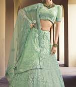Entrancing Green Dori and Sequins embroidered net fabric Lehenga choli