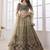 Olive-green embroidered net Semi Stitched Bridal Lehenga