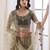 Olive-green embroidered net Semi Stitched Bridal Lehenga
