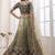 Olive-green embroidered net Semi Stitched Bridal Lehenga