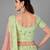 Light-green embroidered net Semi Stitched bridal lehenga