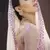 Lilac Thread ans sequins embroidered net Semi Stitched bridal lehenga