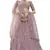 Lilac Thread ans sequins embroidered net Semi Stitched bridal lehenga