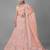 Peach embroidered net Semi Stitched Bridal Lehenga