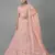 Peach embroidered net Semi Stitched bridal lehenga