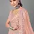 Peach embroidered net Semi Stitched bridal lehenga