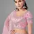 Pink embroidered net Semi Stitched bridal lehenga
