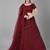 Maroon embroidered net Semi Stitched bridal lehenga