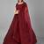 Maroon embroidered net Semi Stitched bridal lehenga