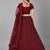 Maroon embroidered net Semi Stitched bridal lehenga