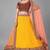 Mustard embroidered net Semi Stitched Bridal Lehenga