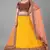 Mustard embroidered net Semi Stitched bridal lehenga