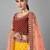 Mustard embroidered net Semi Stitched Bridal Lehenga