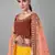 Mustard embroidered net Semi Stitched bridal lehenga