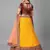 Mustard embroidered net Semi Stitched bridal lehenga