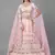 Pink embroidered net Semi Stitched bridal lehenga