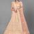Peach embroidered net Semi Stitched bridal lehenga