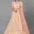 Peach embroidered net Semi Stitched bridal lehenga
