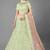Light-green embroidered net Semi Stitched Bridal Lehenga