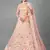 Peach embroidered net Semi Stitched bridal lehenga