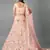 Peach embroidered net Semi Stitched bridal lehenga